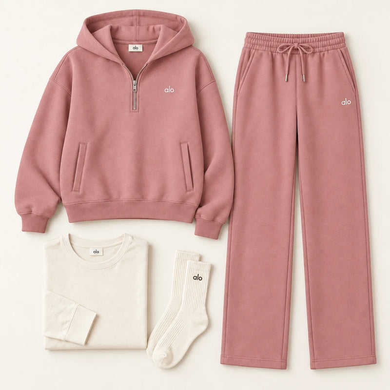 Half Zip Hooded Lounge Set